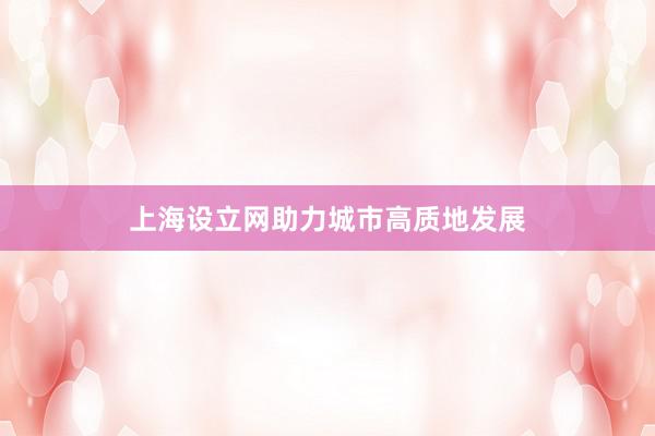 上海设立网助力城市高质地发展