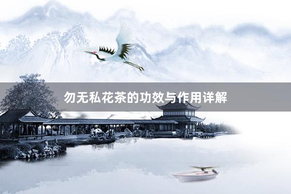 勿无私花茶的功效与作用详解